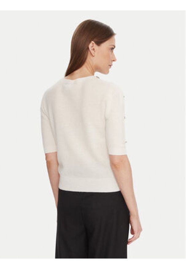 KAOS Sweter RI1KT021 Écru Regular Fit. Materiał: wełna