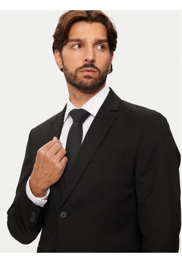 Selected Homme Marynarka 16092418 Czarny Slim Fit. Kolor: czarny. Materiał: syntetyk