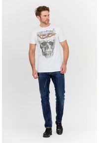 Philipp Plein - PHILIPP PLEIN Biały t-shirt męski Round neck ss flame. Kolor: biały. Wzór: aplikacja, nadruk #2