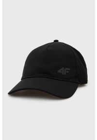 4f - 4F czapka kolor czarny z nadrukiem. Kolor: czarny. Wzór: nadruk