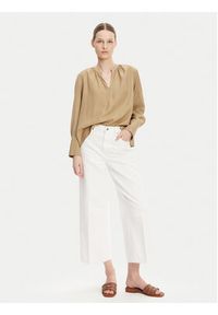 TOMMY HILFIGER - Tommy Hilfiger Bluzka WW0WW44049 Beżowy Regular Fit. Kolor: beżowy. Materiał: wiskoza #4