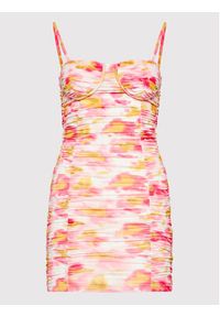 DeeZee Sukienka koktajlowa Sally ILF002 Kolorowy Slim Fit. Kolor: różowy. Materiał: syntetyk. Wzór: kolorowy. Styl: wizytowy #4