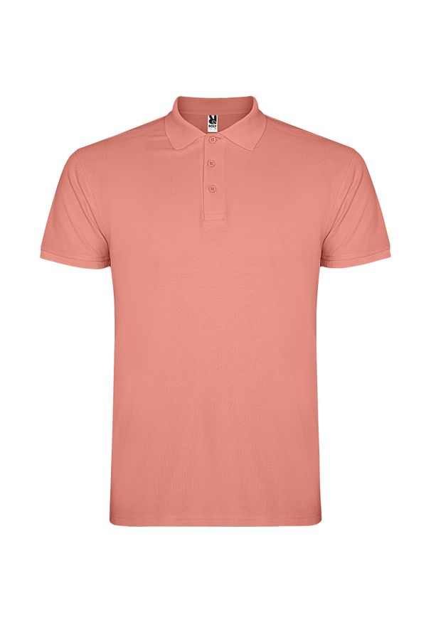 ROLY - Męska Koszulka Polo Star. Typ kołnierza: polo. Kolor: różowy