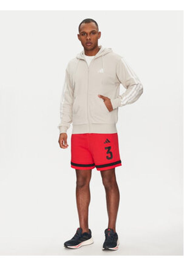 Adidas - adidas Bluza Essentials 3-Stripes JE6340 Beżowy Regular Fit. Kolor: beżowy. Materiał: bawełna