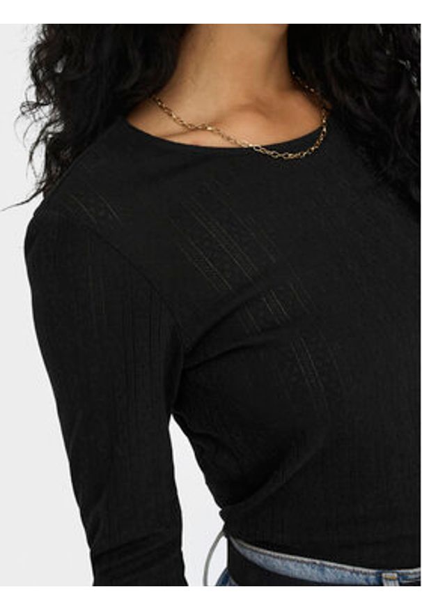 only - ONLY Bluzka Carlotta 15291987 Czarny Regular Fit. Kolor: czarny. Materiał: bawełna