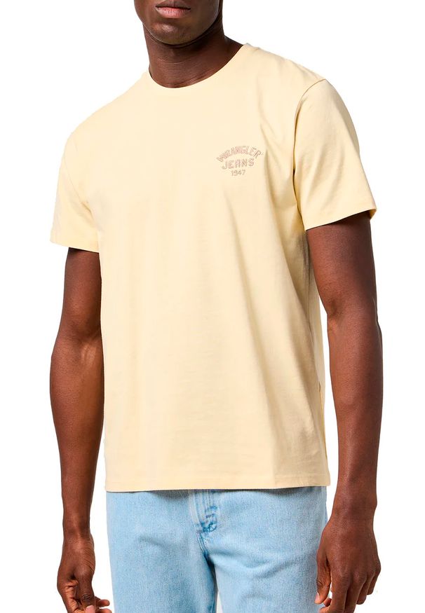 Wrangler - MESKA KOSZULKA WRANGLER SMALL LOGO TEE BANANA CREPE 112362774