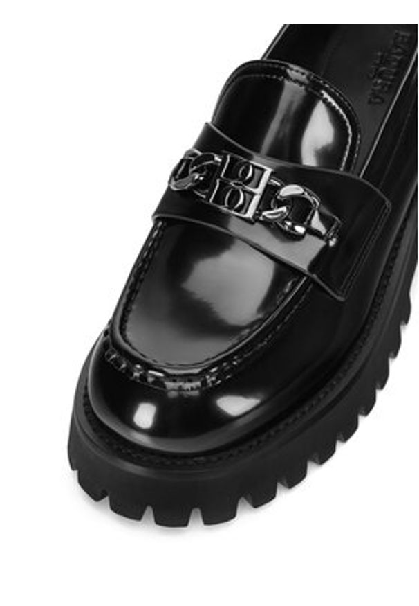 Badura Loafersy LINDA-WGA3313-1Z Czarny. Kolor: czarny. Materiał: lakier, skóra