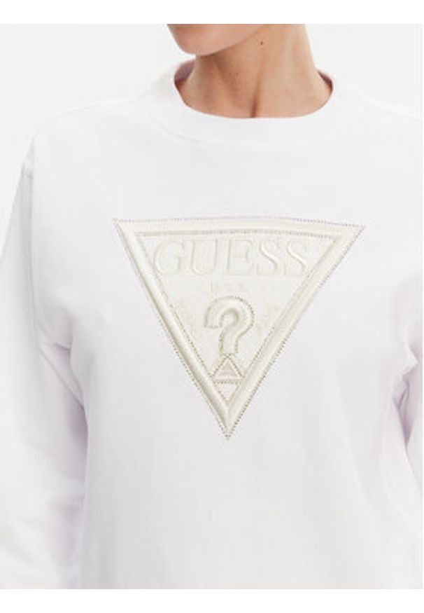 Guess Bluza W5GQ12KBKM0 Biały Regular Fit. Kolor: biały. Materiał: bawełna