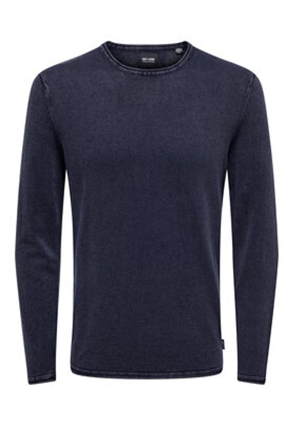 Only & Sons Sweter 22006806 Granatowy Regular Fit. Kolor: niebieski. Materiał: bawełna