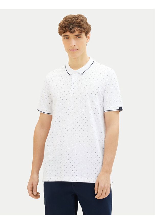 Tom Tailor Denim Polo 1040465 Biały Regular Fit. Typ kołnierza: polo. Kolor: biały. Materiał: bawełna