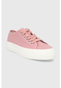 vagabond - Vagabond Tenisówki damskie kolor różowy. Nosek buta: okrągły. Zapięcie: sznurówki. Kolor: różowy. Materiał: guma. Obcas: na platformie