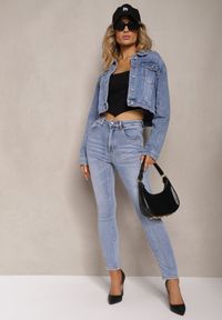 Renee - Jasnoniebieskie Jeansy High Waist o Dopasowanym Fasonie Skinny Langrea. Stan: podwyższony. Kolor: niebieski. Styl: klasyczny, elegancki
