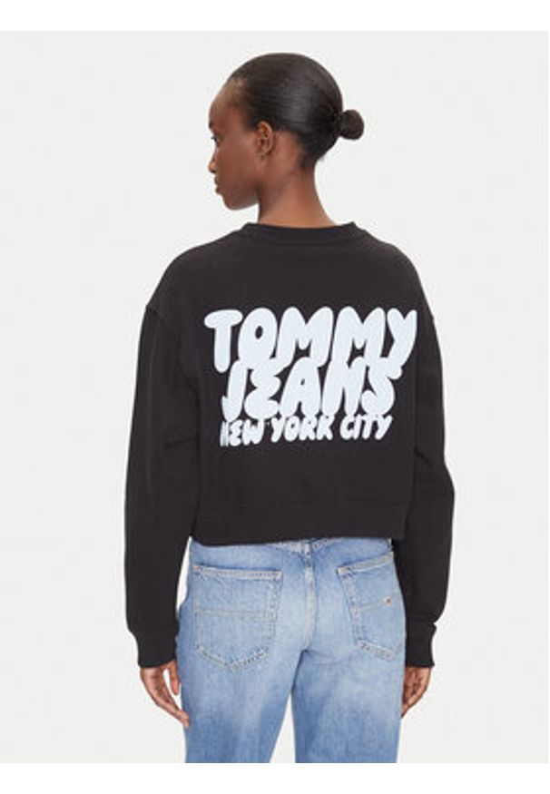 Tommy Jeans Bluza DW0DW21345 Czarny Relaxed Fit. Kolor: czarny. Materiał: bawełna