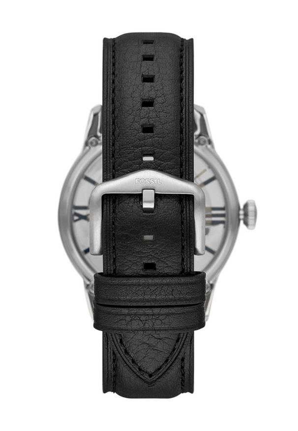Fossil Zegarek męski kolor czarny. Kolor: czarny. Materiał: materiał, skóra