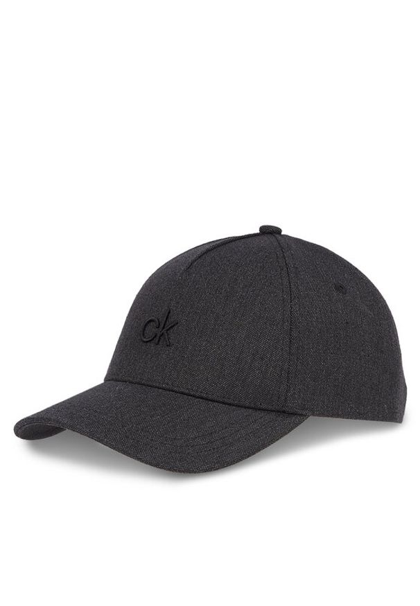 Calvin Klein Czapka z daszkiem Raised Embroidery K60K613118 Czarny. Kolor: czarny. Materiał: len