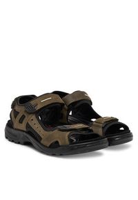 ecco - ECCO Sandały 06956455894 Khaki. Kolor: brązowy. Materiał: skóra, nubuk
