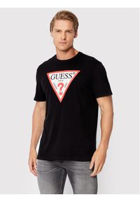 Guess T-Shirt M2GI68 KBA60 Czarny Regular Fit. Kolor: czarny. Materiał: bawełna