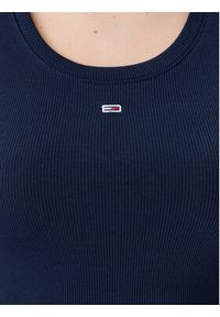 Tommy Jeans Top Essential DW0DW20673 Granatowy Slim Fit. Kolor: niebieski. Materiał: bawełna