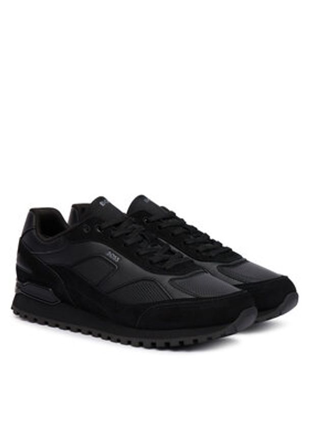 BOSS Sneakersy Parkour-L 50568929 Czarny. Kolor: czarny. Materiał: skóra, zamsz