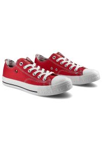 Czerwone Trampki Lee Cooper Damskie Stylowe Buty. Okazja: na co dzień. Zapięcie: sznurówki. Kolor: czerwony. Materiał: guma, materiał. Styl: elegancki #7