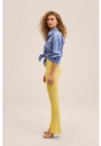 mango - Mango spodnie Miri damskie kolor żółty dzwony high waist. Stan: podwyższony. Kolor: żółty. Materiał: włókno #6