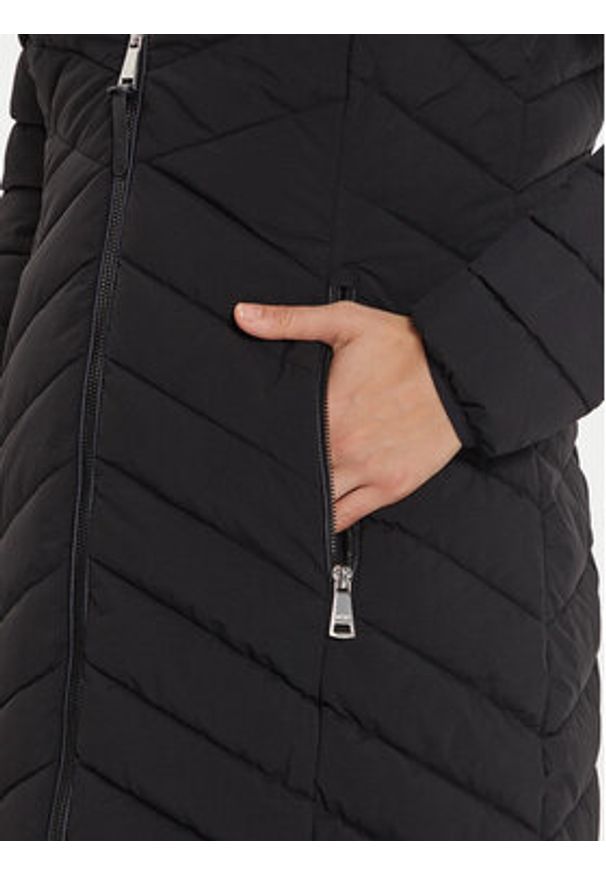 DKNY Płaszcz zimowy DLEMPN46 Czarny Slim Fit. Kolor: czarny. Materiał: syntetyk. Sezon: zima