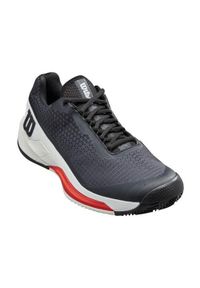 Buty do tenisa męskie Wilson Rush Pro 4.0. Kolor: czarny. Materiał: materiał, syntetyk. Szerokość cholewki: normalna. Sport: tenis