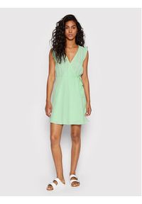 Vero Moda Sukienka codzienna Natali 10263273 Zielony Regular Fit. Okazja: na co dzień. Kolor: zielony. Materiał: bawełna. Typ sukienki: proste. Styl: casual #2