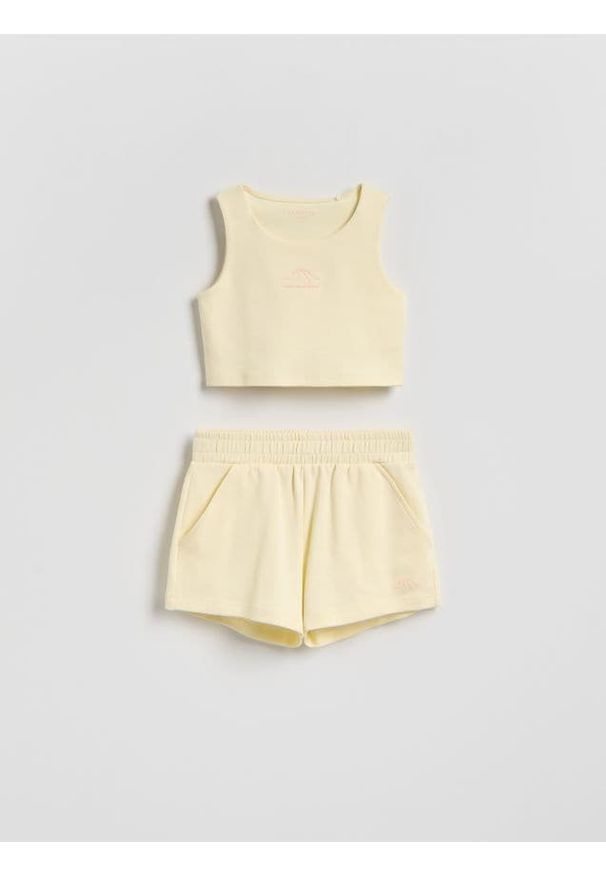 Reserved - Bawełniany komplet - żółty. Kolor: żółty. Materiał: bawełna