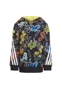 Adidas - Bluza dziecięca adidas Disney Mickey Mouse. Kolor: czarny, wielokolorowy, biały, żółty. Wzór: motyw z bajki