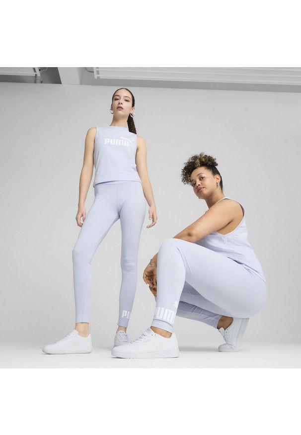 Puma - Legginsy damskie z logo No. 1 ESS PUMA Cool Weather Blue. Kolor: niebieski. Materiał: guma. Wzór: nadruk. Sport: fitness