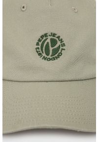 Pepe Jeans czapka bawełniana Tacio kolor zielony z aplikacją. Kolor: zielony. Materiał: bawełna. Wzór: aplikacja #4