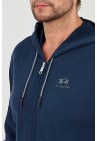 La Martina - LA MARTINA Granatowa męska bluza Hooded Cot, Rozmiar XL. Kolor: niebieski #4