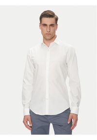 Calvin Klein Koszula LV019EU017 Biały Slim Fit. Kolor: biały. Materiał: bawełna #1