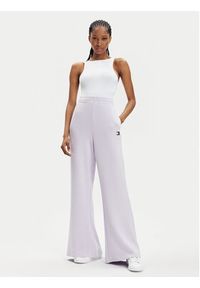 Tommy Jeans Spodnie dresowe DW0DW17312 Fioletowy Wide Leg. Kolor: fioletowy. Materiał: wiskoza #3