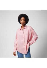 outhorn - Koszula oversize z lyocellu damska - różowa. Kolor: różowy. Materiał: włókno, satyna, materiał, lyocell, tkanina. Sezon: lato #3