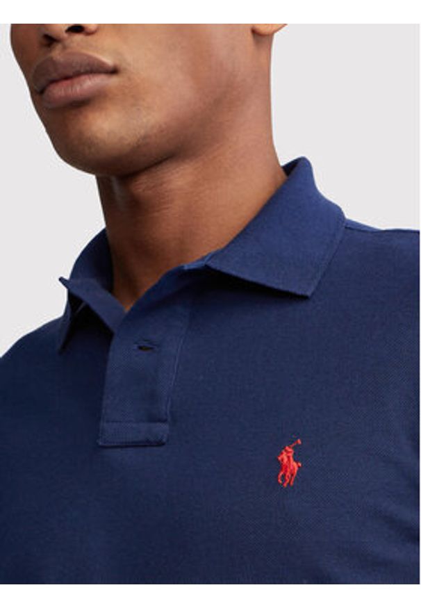 Polo Ralph Lauren Polo 710681126038 Granatowy Slim Fit. Typ kołnierza: polo. Kolor: niebieski. Materiał: bawełna