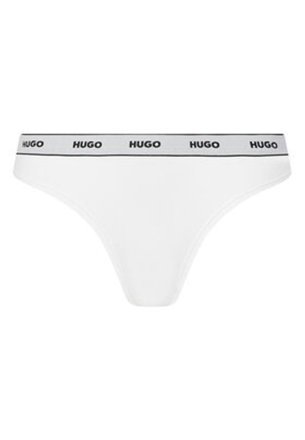 Hugo - HUGO Komplet 3 par fig klasycznych Triplet Brief Stripe 50480157 Biały. Kolor: biały. Materiał: bawełna