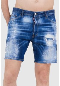 DSQUARED2 Jeansowe szorty męskie. Kolor: niebieski. Materiał: jeans. Styl: marine #1