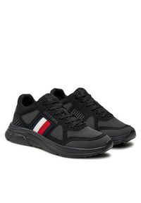 TOMMY HILFIGER - Tommy Hilfiger Sneakersy Modern Runner Knit Evo Ess FM0FM05245 Czarny. Kolor: czarny. Materiał: materiał #3