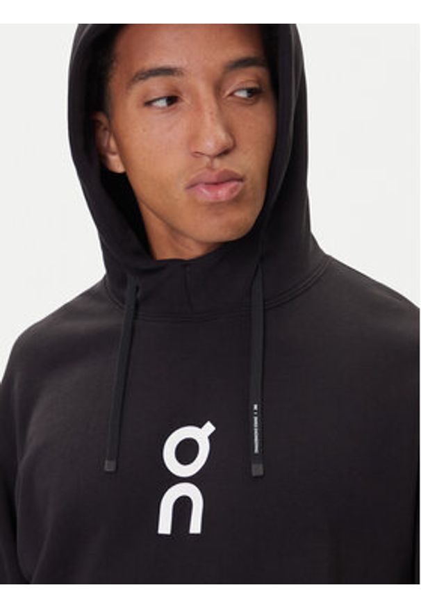 On Bluza Club Hoodie 1ME1003 Czarny Relaxed Fit. Kolor: czarny. Materiał: bawełna