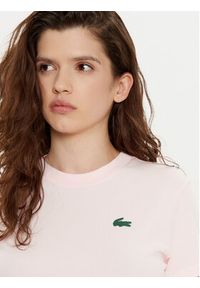 Lacoste T-Shirt TF9246 Różowy Slim Fit. Kolor: różowy. Materiał: bawełna