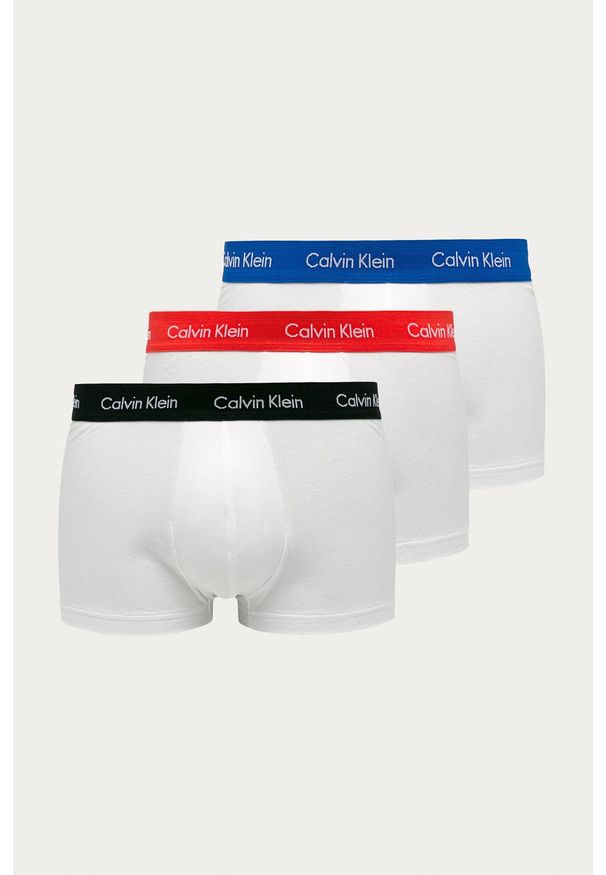 Calvin Klein Underwear - Bokserki (3-pack). Kolor: biały. Materiał: bawełna, dzianina, elastan. Wzór: nadruk