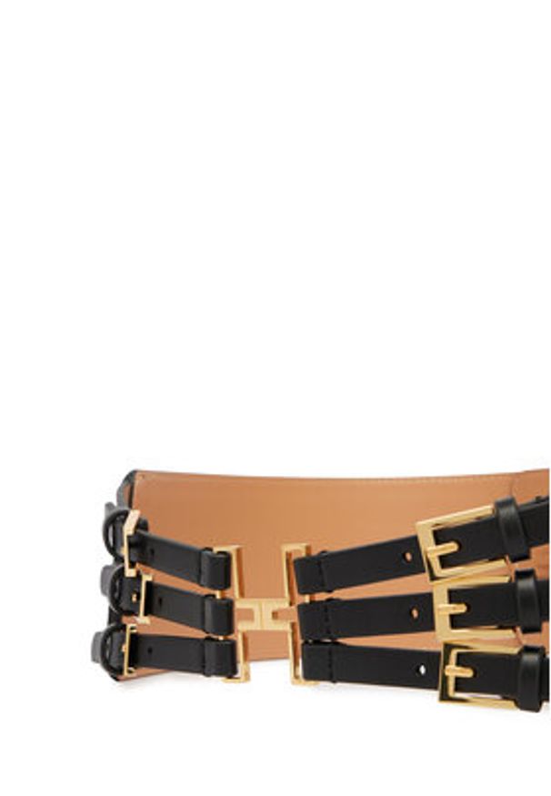Elisabetta Franchi Pasek Damski CT-10S-62E2-V220 Czarny. Kolor: czarny. Materiał: skóra