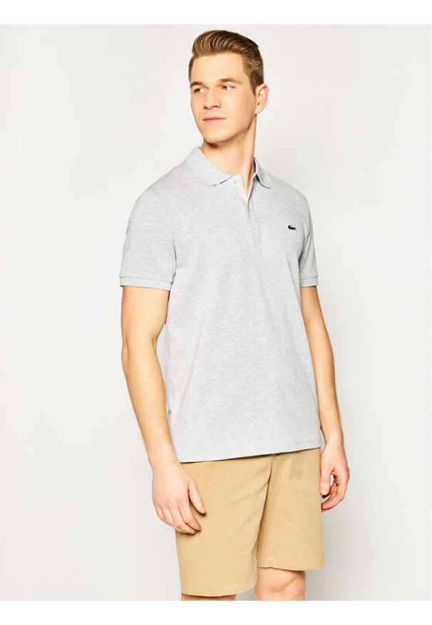 Lacoste Polo PH4012 Szary Slim Fit. Typ kołnierza: polo. Kolor: szary. Materiał: bawełna