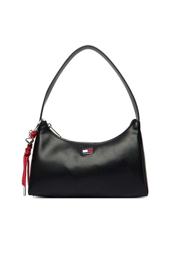 Tommy Jeans Torebka Tjw City Charm Shoulder Bag AW0AW18458 Czarny. Kolor: czarny. Materiał: skórzane