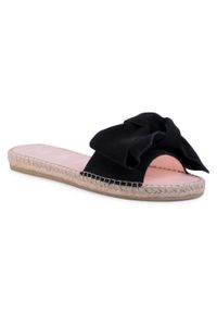 Espadryle Manebi Sandals With Bow K 1.0 J0 Black. Kolor: czarny. Materiał: skóra, zamsz #1