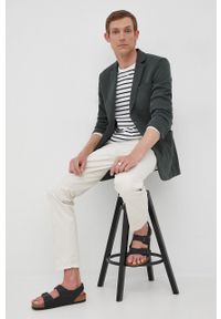 MANUEL RITZ - Manuel Ritz spodnie męskie kolor beżowy w fasonie chinos. Kolor: beżowy. Materiał: tkanina #2