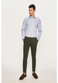 Marc O'Polo - Koszula. Typ kołnierza: polo. Kolor: niebieski. Materiał: tkanina. Wzór: gładki. Styl: klasyczny #3
