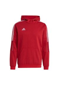 Adidas - Bluza piłkarska męska adidas Tiro 21 Sweat Hoody. Kolor: biały, czerwony, wielokolorowy. Materiał: poliester, bawełna. Sport: piłka nożna